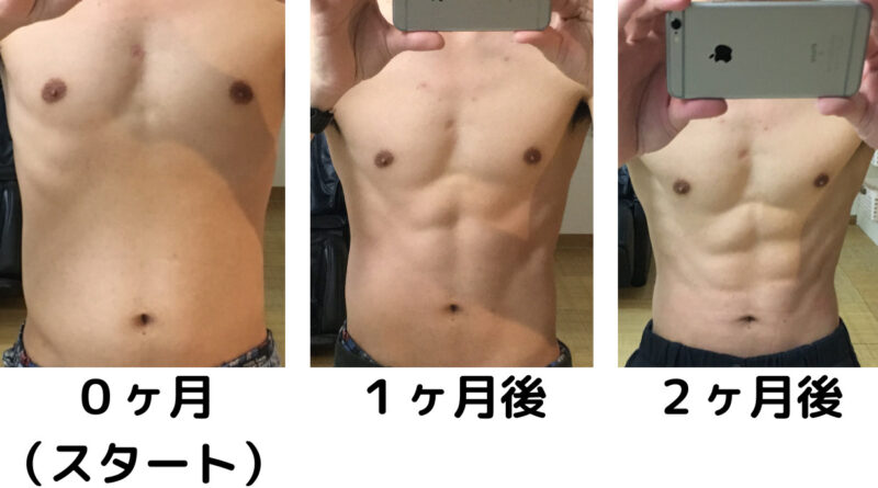 腹筋ローラーのビフォーアフター写真（2ヶ月後）