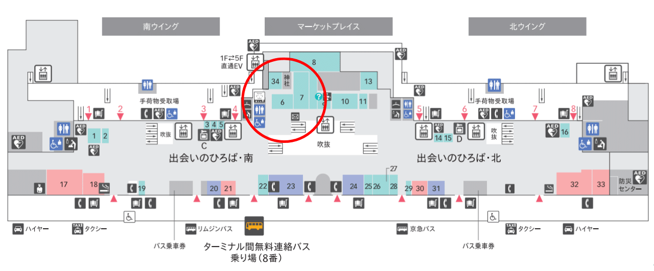 羽田空港のPOWER LOUNGE CNETRALのマップ