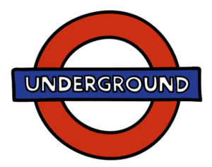 ロンドン地下鉄「Underground」のサイン
