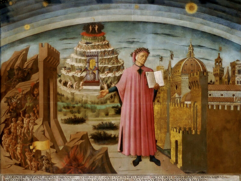 サンタ・マリア大聖堂の絵画「ダンテ、『神曲』の詩人」