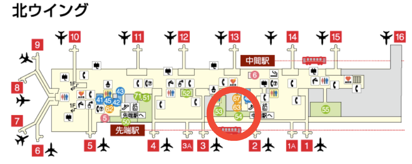 関空のラウンジ「アネックス六甲」のマップ